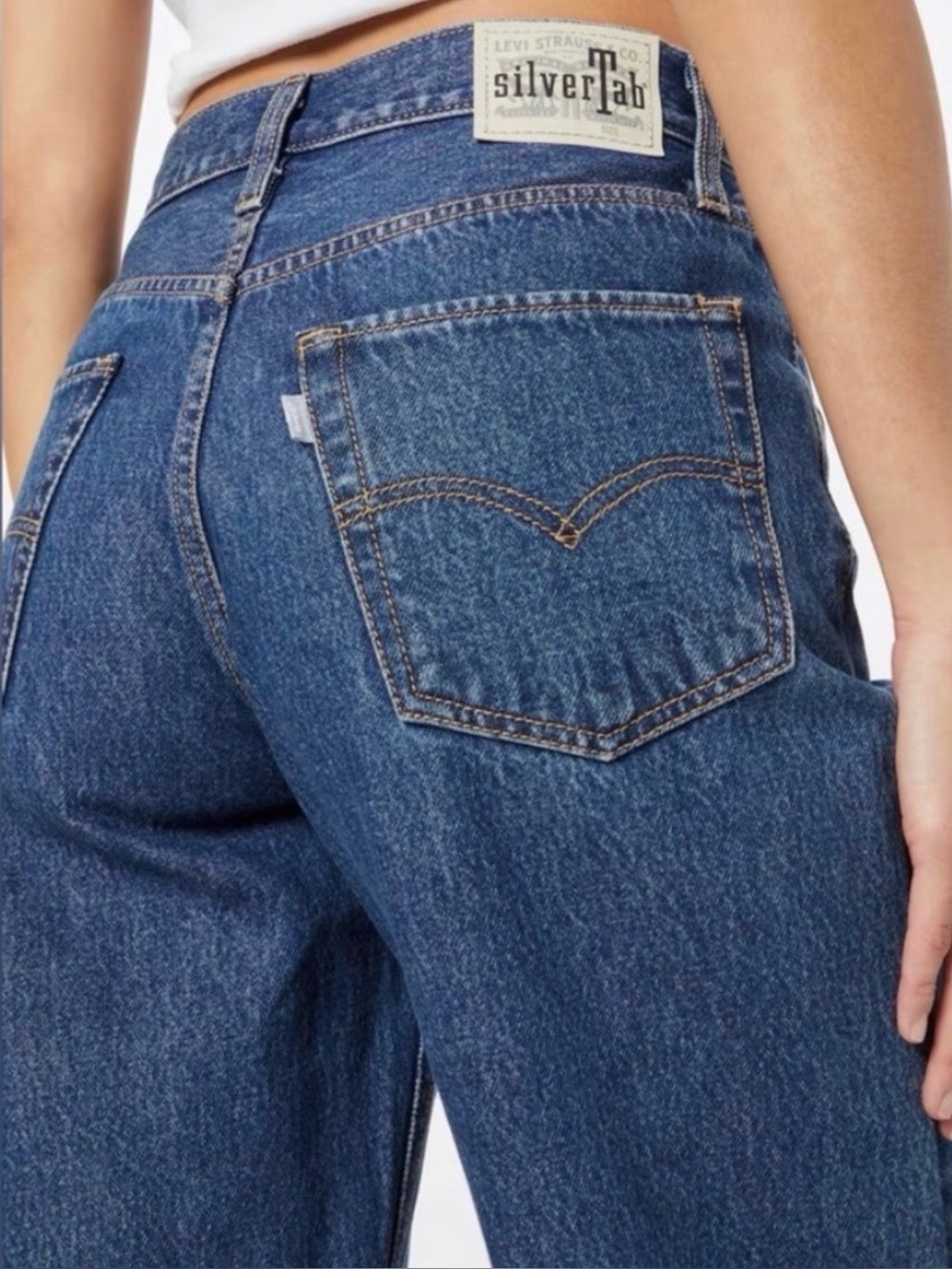 Levi's Silver Tab '94 Baggy Jeans Straight Leg Denim Jeans - Blue Waist 28